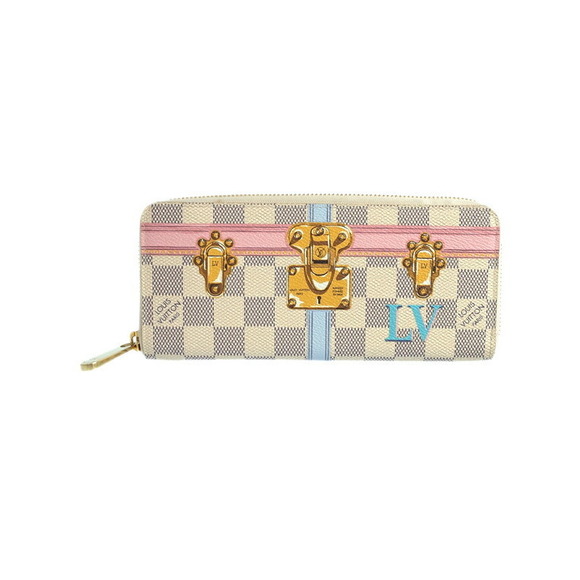 Louis Vuitton Azur Portefeuille White Damier Clemence Long Wallet - Picture 1 of 5